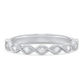 Intertwined Infinity Half Eternity Band with Accent Stones