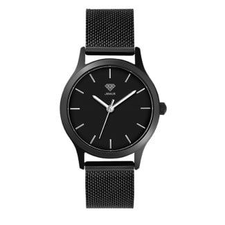 Men's Personalised 32mm Dress Watch - Black Case, Black Dial, Black Mesh