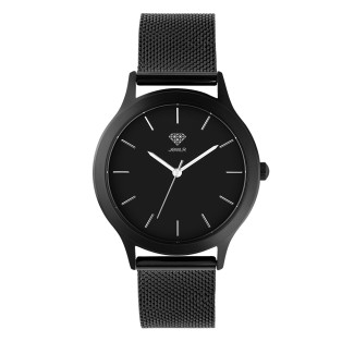 Men's Personalised 36mm Dress Watch - Black Case, Black Dial, Black Mesh