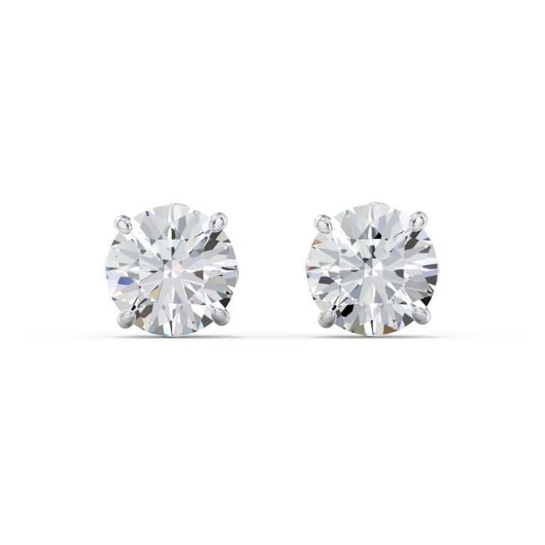 undefined | 1 Carat Solitaire Stud Earrings