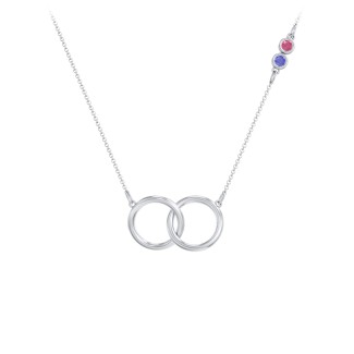 jewlr.co.uk | Interlocking Rings Pendant with Bezel Set Gemstones
